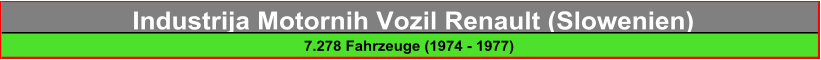 7.278 Fahrzeuge (1974 - 1977) Industrija Motornih Vozil Renault (Slowenien)