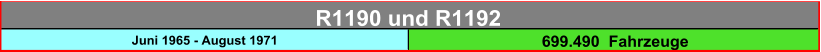 Juni 1965 - August 1971 699.490  Fahrzeuge R1190 und R1192